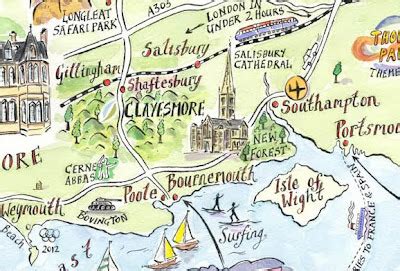 Michael A Hill Illustration: Illustrated Map for Clayesmore School, Dorset