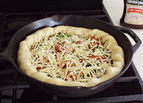 Deep Dish Cast Iron Pizza - A Beautiful Mess