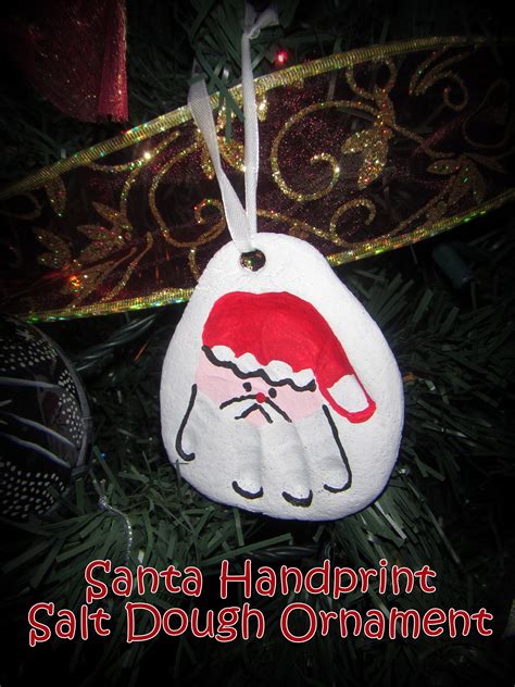 Santa Handprint Salt Dough Ornament | Handprint ornaments, Salt dough ...