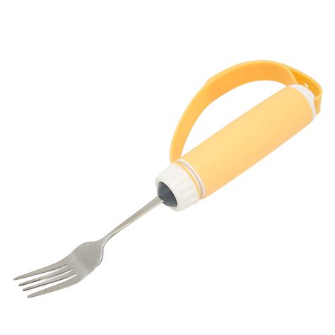 Adaptive Utensils Fork Easy Grip Stainless Steel Eating Aids Utensils with Adjustable Strap for ...