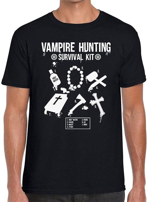 TeeDemon Vampire Survival Kit - Undead - Vampire Fans - Funny - Mens Shirts - Men's Tshirt ...