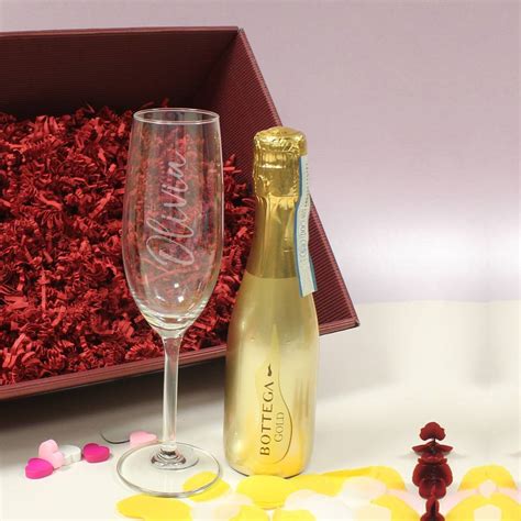 bottega gold prosecco gift set with personalised flute by british and bespoke ...