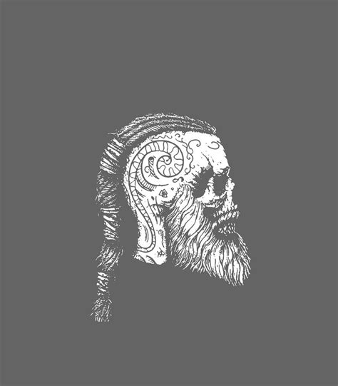 Viking Ragnar Lothbrok Valhalla Tattoo on the Head Men Women Digital ...