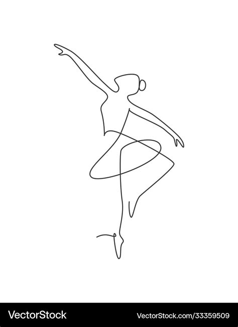 Single continuous line drawing ballerina Vector Image