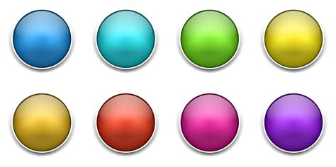 Free blank 3D button icon set