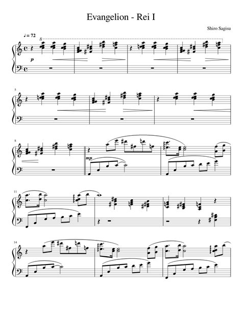 Evangelion - Rei I Sheet music for Piano | Download free in PDF or MIDI ...