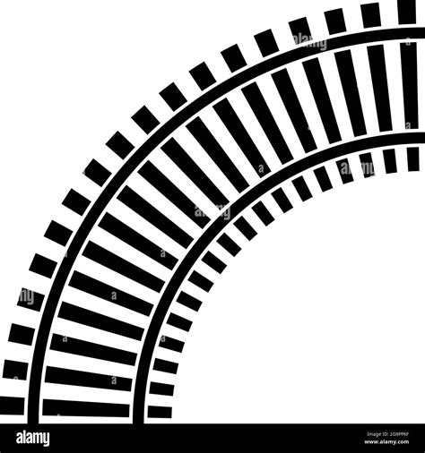 Train track, rail way silhouette element – stock vector illustration, clip-art graphics Stock ...