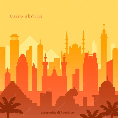 Free Vector | Elegant cairo skyline with flat design