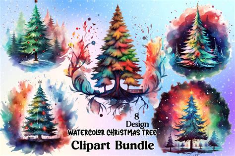 Watercolor Christmas Tree Graphic by Bundle · Creative Fabrica