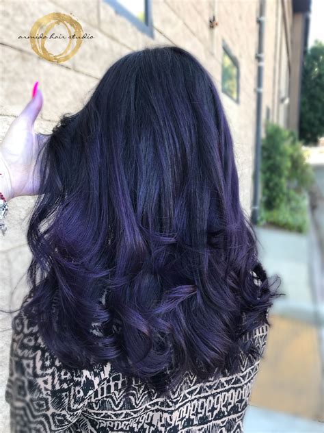 Midnight moon. Dark purple hair | Dark purple hair, Purple hair, Long ...