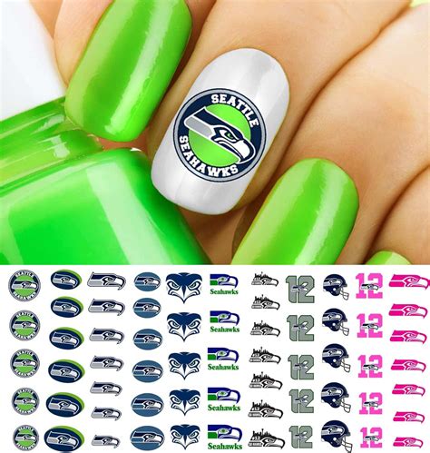 Seattle Seahawks Football - Nail Decals - Moon Sugar Decals