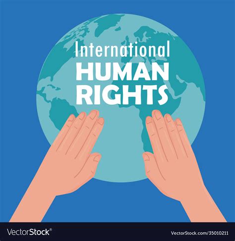 International human rights lettering poster Vector Image