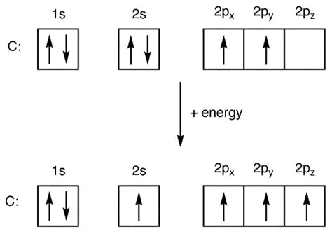 Write the ground state electron configuration for a neutral carbon atom, and for an excited ...