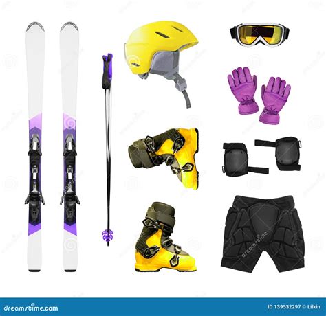 Ski Equipment And Accessories Isolated Stock Image - Image of fitness ...