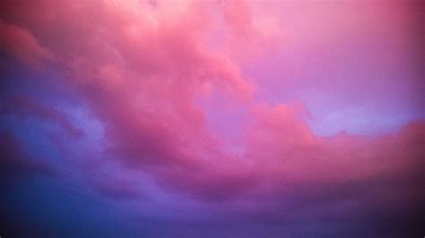 Pink Clouds Blue Sky Wallpaper