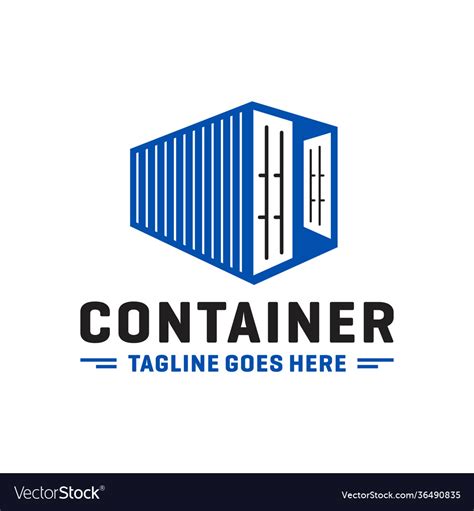 Modern container or metal box logo Royalty Free Vector Image