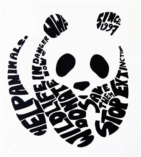 WWF panda design | Typography animal, Typography drawing, Text art