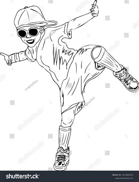 Kids Hip Hop Sketch Drawing Child Stock Vector (Royalty Free ...