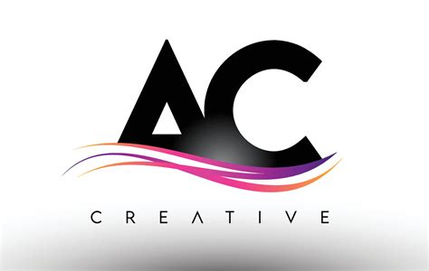 AC Logo Letter Design Icon. AC Letters with Colorful Creative Swoosh Lines 4687912 Vector Art at ...