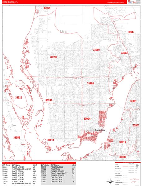 Wall Maps of Cape Coral Florida - marketmaps.com