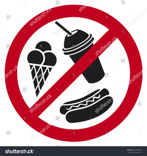 No Food Drink Sign Stock Vector 159034955 - Shutterstock