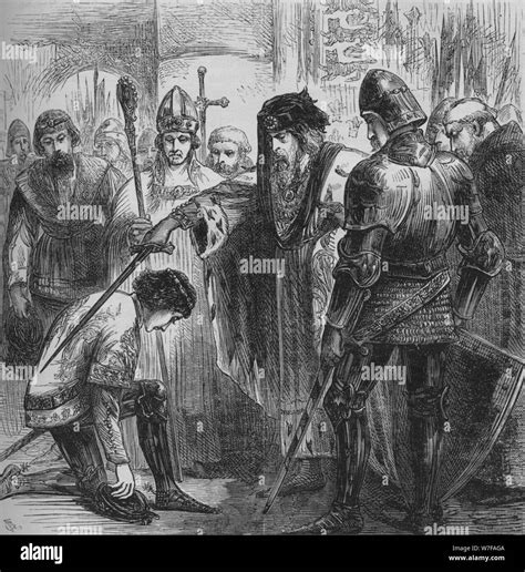 'Edward III. Knighting the Black Prince', 1384, (c1880). Artist ...