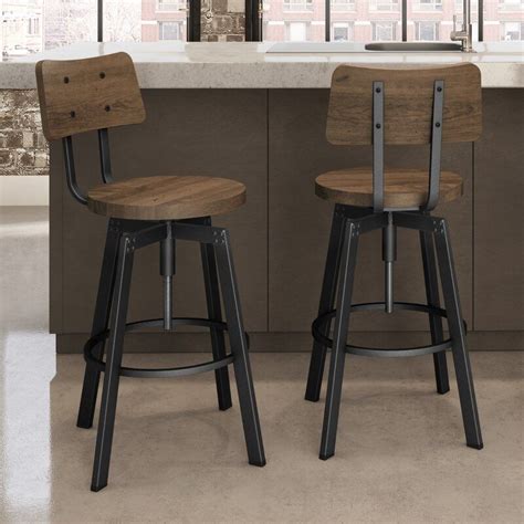 Fessler Swivel Solid Wood Adjustable Height Bar Stool | Muebles de ...