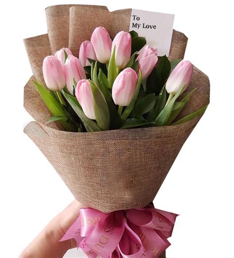 Send 10 Pieces Pink Tulips Bouquet to Manila City Philippines