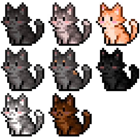 I made my cat into pixel art 1:Luna 2:Puma 3:Sune 4:Kingen 5:Aries 6 ...