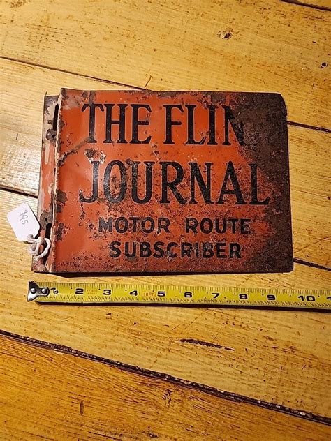 Antique "The Flint Journal" - Motor Route Subcriber Sign - Michigan | eBay