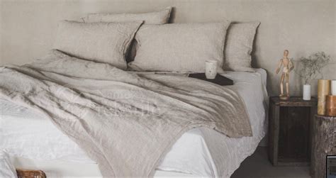 Natural Linen Bed Set Organic Stonewashed Pure Natural Linen Bedding ...