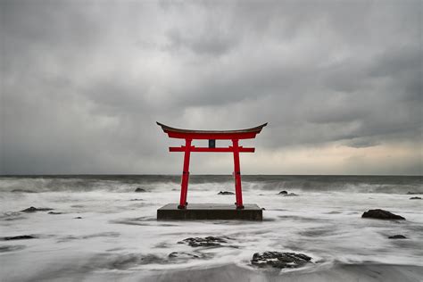 Torii Gate with Snow Clouds - Martin Bailey Photography