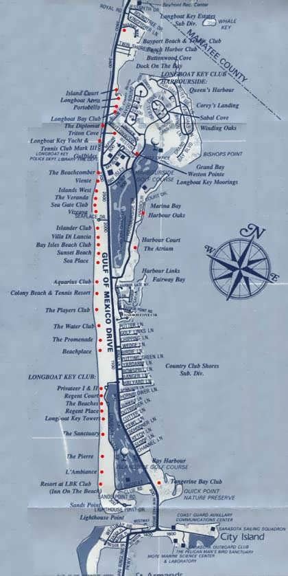 South Longboat Key condo map and information