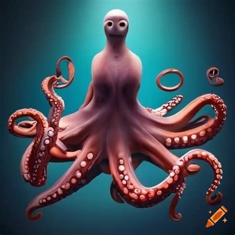 Artistic depiction of a human-octopus hybrid on Craiyon