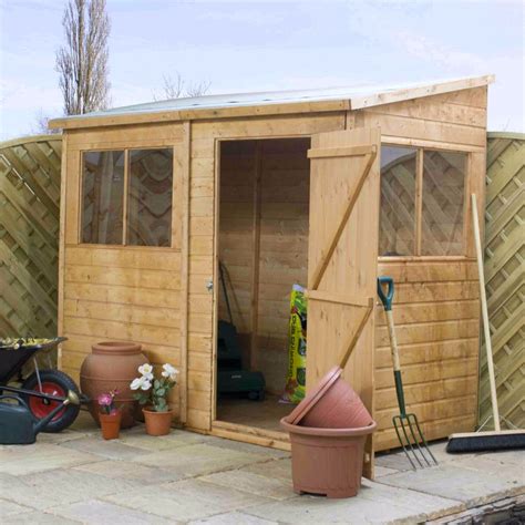 8'3 x 4' Mercia Shiplap Pent Wooden Garden Shed (2.51m x 1.21m ...