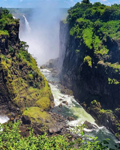 Victoria Falls, Zambezi River Stock Photo - Image of waterfall, river ...