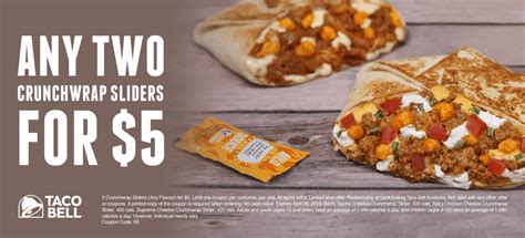 Taco Bell Canada New Coupons: Get Any Two Crunchwrap Sliders for Only $5! - Hot Canada Deals Hot ...