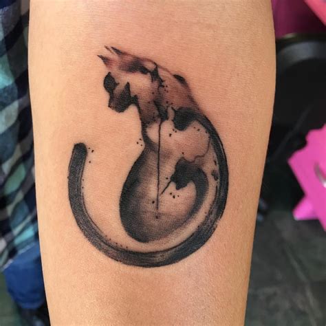 Watercolor black cat by Miguel at Body Electric in Los Angeles, CA ...