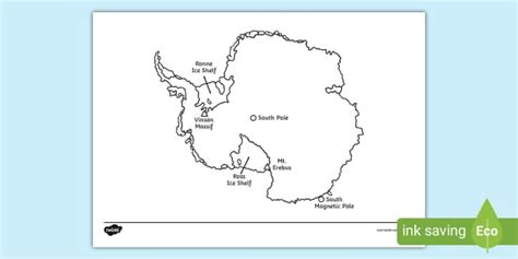 FREE! - Map of Antarctica Colouring Sheet - Twinkl