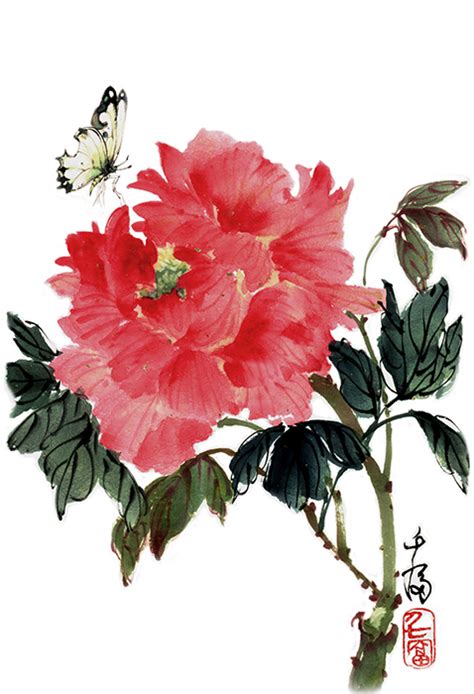 Chinese Watercolor Flowers at PaintingValley.com | Explore collection ...