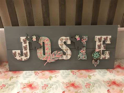 Wood sign name decor for nursery or children’s room | Baby nursery diy, Diy wood letters, Diy ...