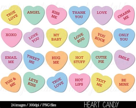 Heart Clipart Heart Candy Clip Art Sweethearts Candy | Etsy