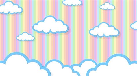 Free Motion Graphic Virtual Background ☁️ Cartoon Pastel Neon Clouds ...