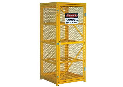 Extra 72” Lockable Gas Bottle Storage Cabinet , Propane Tank Storage Cage 4 Shelves