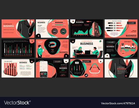 Business meeting presentation slides templates Vector Image