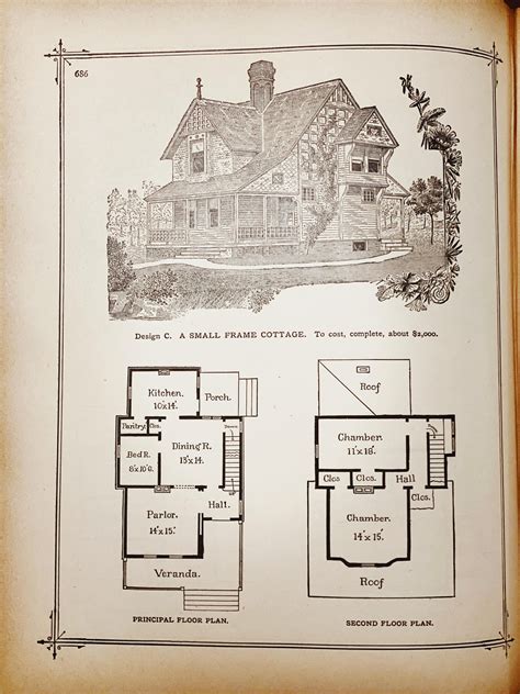 A collection of 1800s home designs with floor plans from one of my home library reference books ...