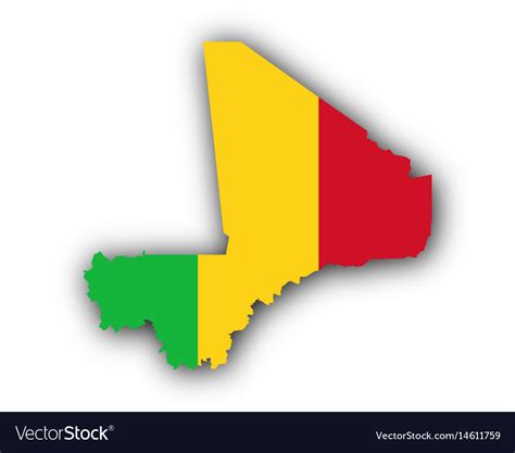 Map and flag of mali Royalty Free Vector Image