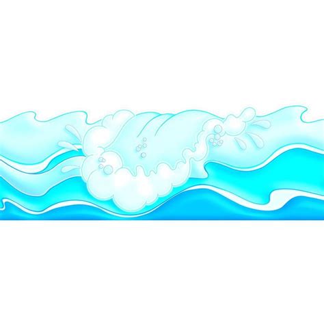 OCEAN WAVES BORDER PUNCH-OUTS 12FT | Ocean waves, Beach wall decals, Ocean