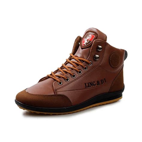 Design Brand Men Casual Shoes Fashion Lace Up Walking Shoes Artificial ...