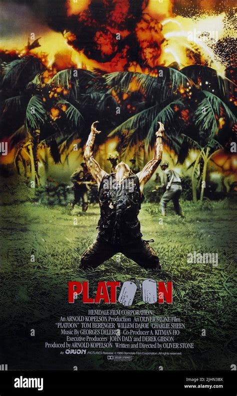 WILLEM DAFOE POSTER, PLATOON, 1986 Stock Photo - Alamy